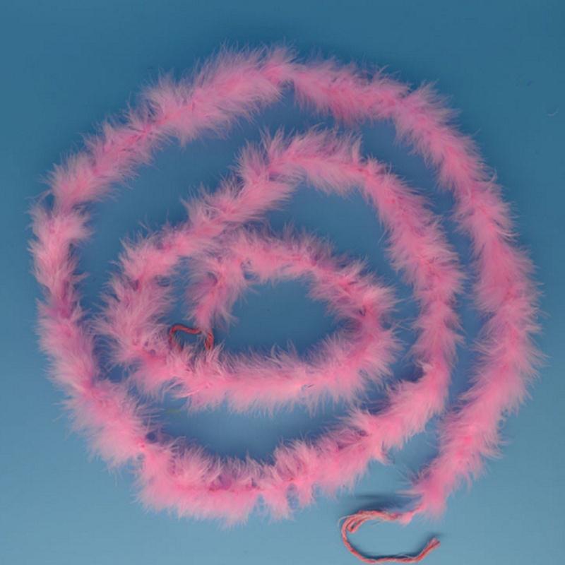 Růžové peříčkové boa Nadýchaná řemeslná dekorace 6,6 stopy dlouhé