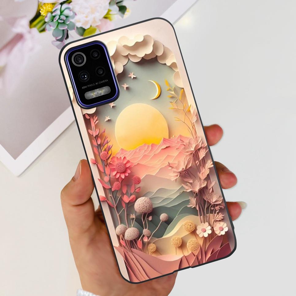 Para LG K52 2020 / LG Q52 2020 Funda Trasera Calavera Dragón Estilo Genial Dibujos Animados Carcasas Parachoques Bumper de Silicona Suave Negro Para LG K22 2020