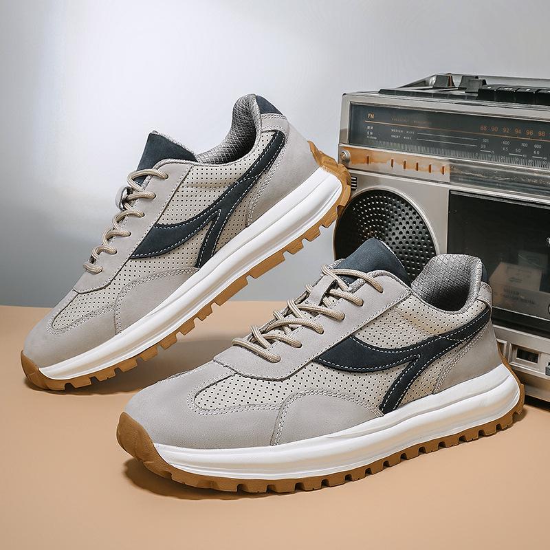 

Men s shoes 2025 summer new trend breathable thin hollow shoes fashion lightweight high-end sports style casual shoes men 44 серый