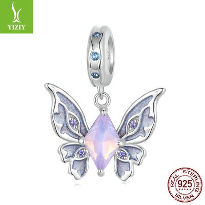 Brățară Colier Pandantiv Fluture Magic Vintage DIY, Purpuriu Elegant Argint Sterling S925 Mărgelat
