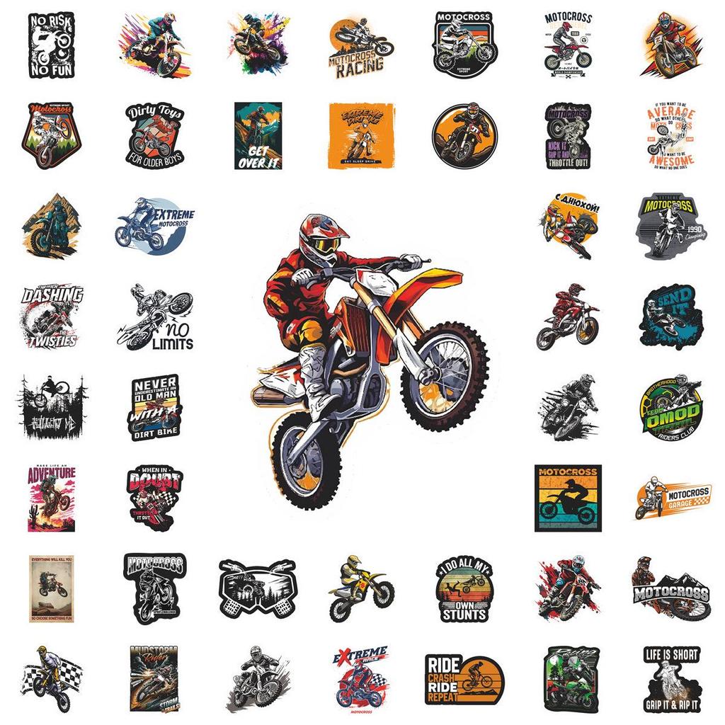 55 Extreme Off-Road Motorcycle Stickers: Perfect for Notebooks, Desktops, Motorcycles, DIY Planners, Stationery, and Creative Projects.
