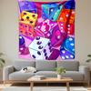 Colorful Dice Pattern On Pink Tapestry Patterned Tapestry Decorative Wall Hanging, Home Bedroom Living Room Decor