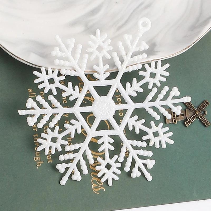 

3 шт./Коробка Рождественское украшение Снежинка Подвеска для украшения елки Домашний декор комнаты Зима Новый год 2025 Аксессуары для Навидад 3Pcs белый