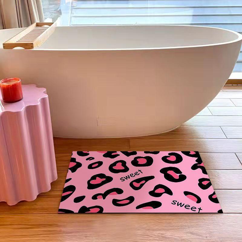 Quick-drying Non-slip Bathroom Toilet Toilet Door Mat Absorbent Diatom Mud Carpet American Sweet Cool Spice Girl
