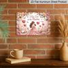 2D Flat, 1pc "Feliz Día De Las Madres" Mother's Day Plaque, 12"×8" - Floral & Mother Child Decor Sign, Pink - Aluminium Wall Hanging Decoration for