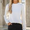2025 Damen einfarbiger Strickpullover mit Strasssteinen - Herbst/Winter Langarm Jacquard-Pullover