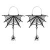 Halloween Sweet and Cool Spider Web Fringed Stud Earrings Female, Dark Metal Hollow Earrings, Accessories