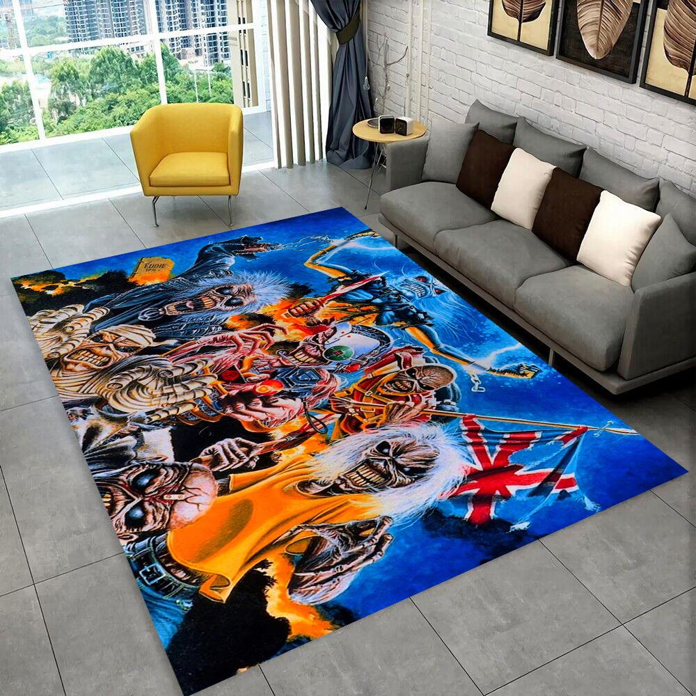 

3D I-Iron-M-Maidens Metal Music Rug Carpet for Living Room Bedroom Decor,kids Play Non-slip Decoration for Sofa Doormat Gift 40x60cm( 15x23in )