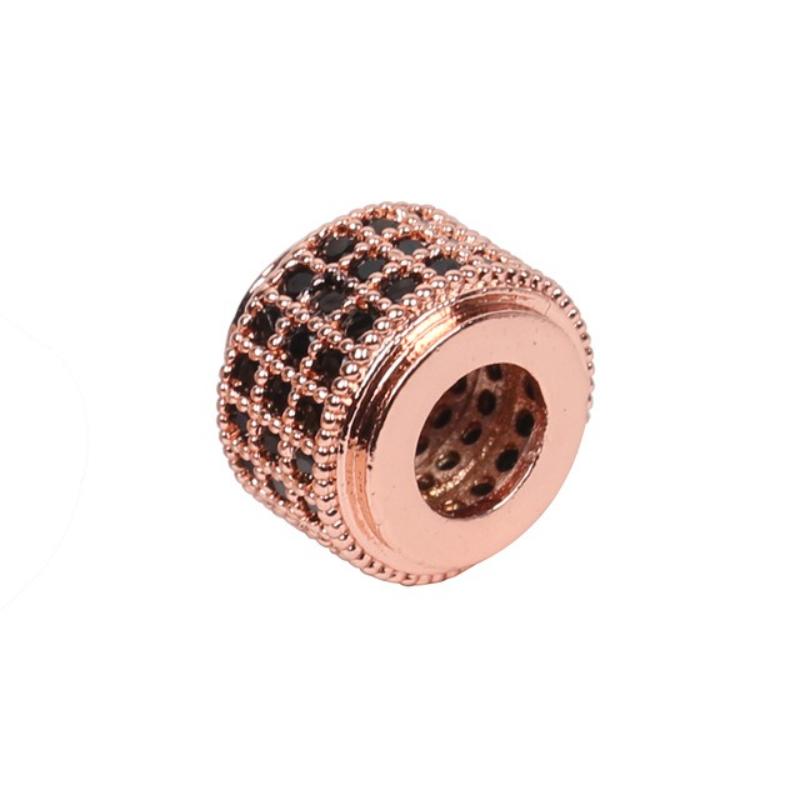 10 Pcs/lot Geometric Circular Micro Inlaid Zircon Charms DIY Large Hole Spacer Beads for Jewelry Making Supplies Wholesale
