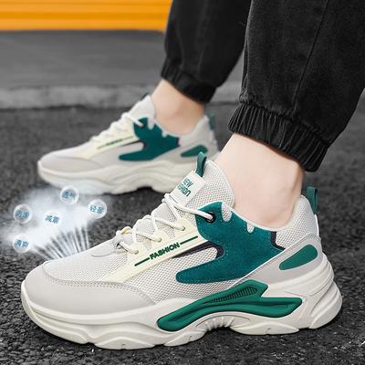 Men's Breathable Casual Sports Shoes Summer Mesh Lace Up Outdoor Running Shoes Soft Soles Comfort Walking Shoes Male's Sneakers