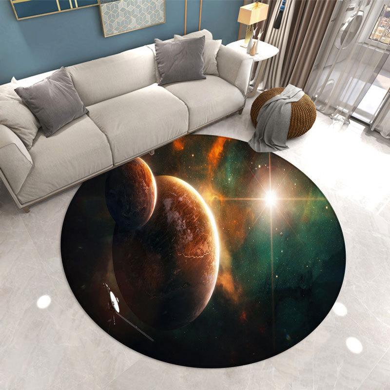 Star universe round carpet living room bedroom room stepping carpet romantic star soft carpet