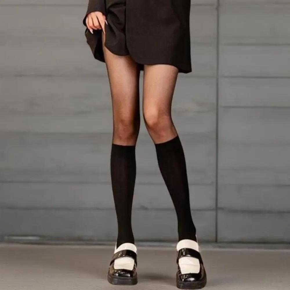 Schoolgirl two-tone over-the-knee stockings panties hosiery FREE