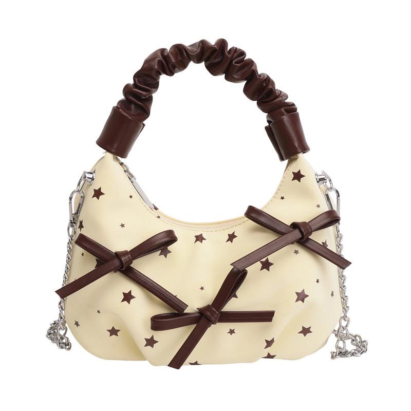 Korean version bow polka dot bag women's new fashionable foreign style chain bag small fresh mini messenger bag