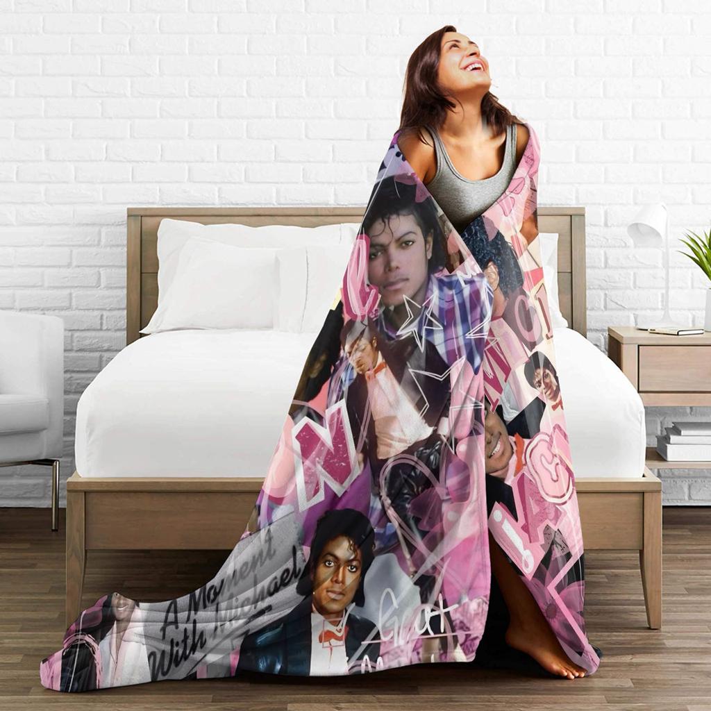 MJ King Of Pop Michael J-jackson Flannel Blanket  Throw Blanket for Couch Bed Decorative Fluffy Bedspread Sofa Bed Cover