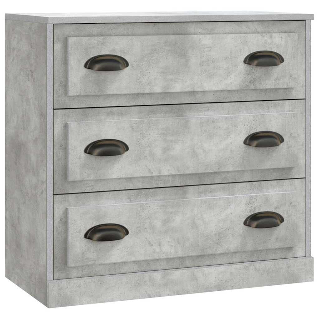 Vidaxl Cabinets, 3 Pcs., Concrete Grey, Wood-Based Material