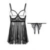 Sexy Plus Size Durchsichtiges Mesh Negligé Verlockendes Set