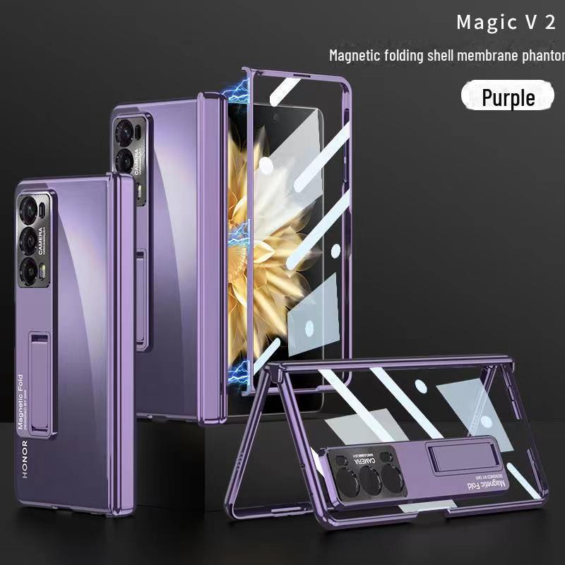 

Чехол-книжка Honor Magic V2 с прозрачным магнитным шарниром и гальваническим покрытием, ультратонкий дизайн Magic V2