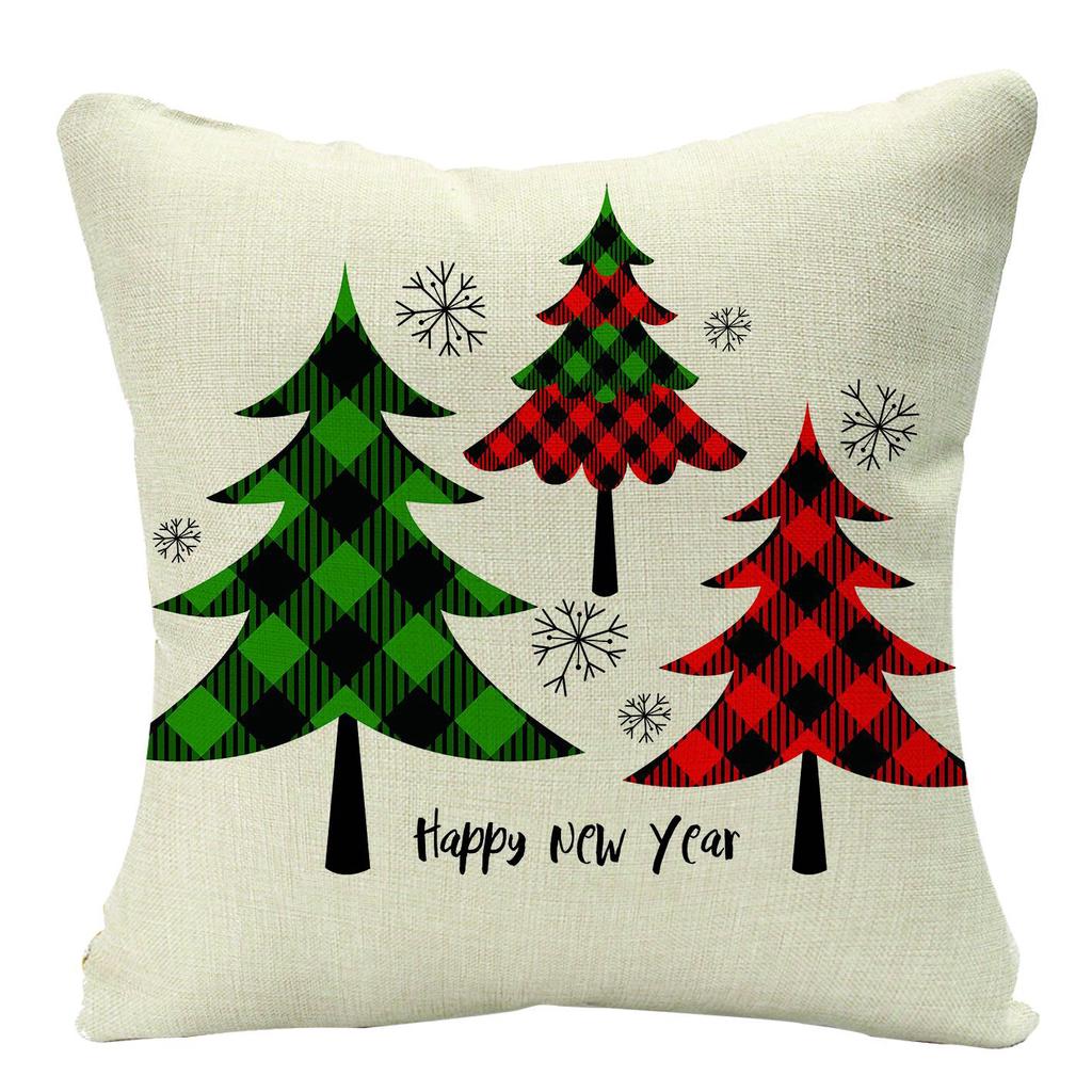 New Christmas Pillow, Linen Waist Pillow Case, Festive Home Sofa Decoration Pillow Cushion Cover