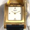 HERMES Medor Quartz Bracelet Watch Watch Clock Wristwatch Leather Black