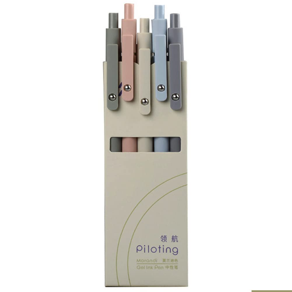 Sencoo Blue Gel Quick Dry Ink Fine Retractable Rollerball Smooth Writing Cute Pens for Gift Pens Pens, Pens, 5-Pack, Point, Pen, 0.5mm, Pens, School,