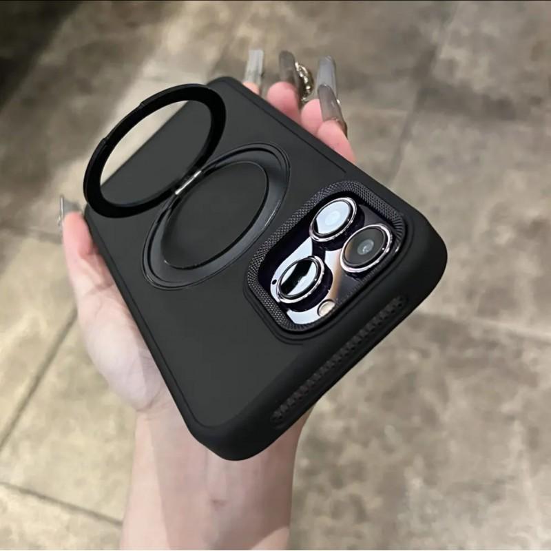 Cooling Rotating Magnetic Bracket Phone Case Suitable IPhone 17 Promax Skin Feel Frosted Apple 16 Anti Drop iPhone 13 чёрный