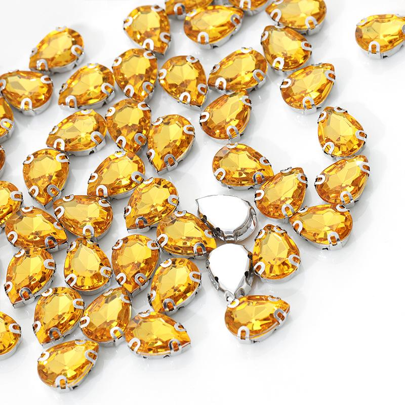 Drop Back Clear Iron-on Rhinestone Acrylic Stones for DIY Clothing
