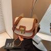 Summer New Korean Niche Contrasting Color Shoulder Messenger Bag Fashionable Retro Saddle Bag Versatile Underarm Bag