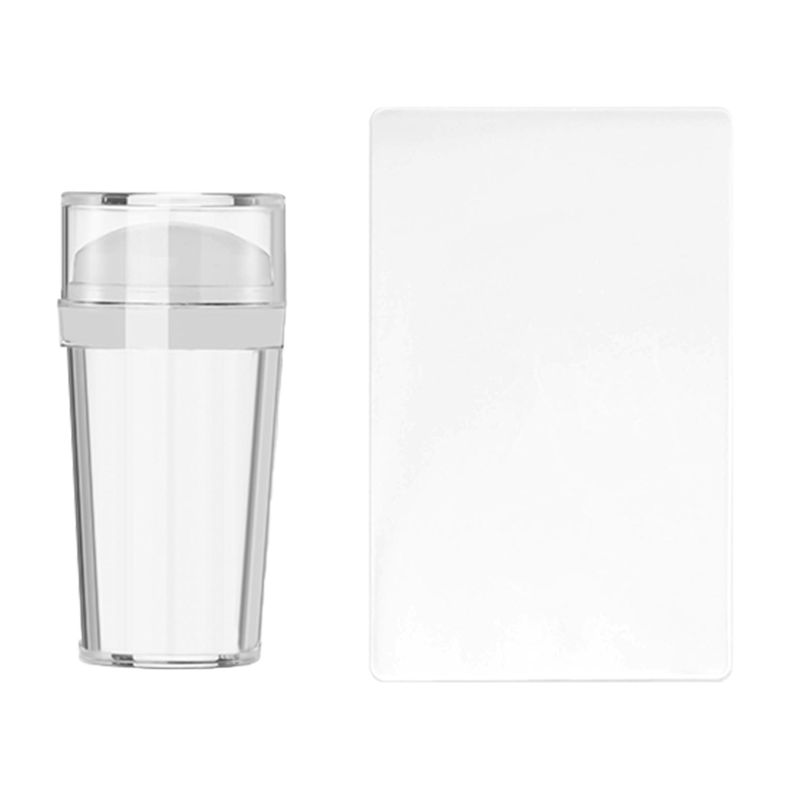 

Прозрачный силиконовый набор штампов для французского нейл-арта со скребками, круглый видимый корпус, желе для штамповки ногтей и дизайна маникюра