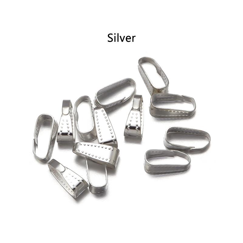 

100pcs/Lot Gold Color Pendant Clasp Connectors Clips Connectors For Jewelry Making Finding DIY Necklace Accessories Supplies срібний