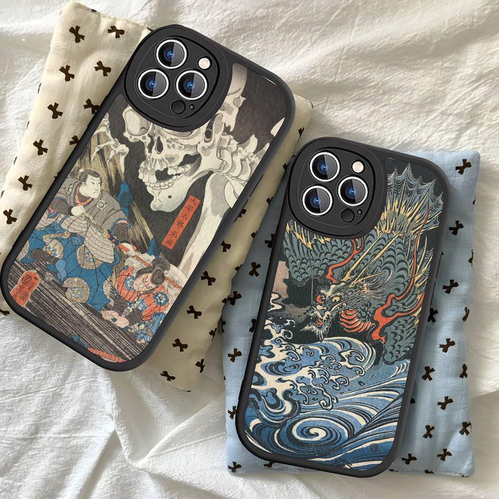Utagawa Kuniyoshi Ukiyoe Art Leather Phone Case For Iphone 16 15 14 Plus 13 12 11 Pro Max Case