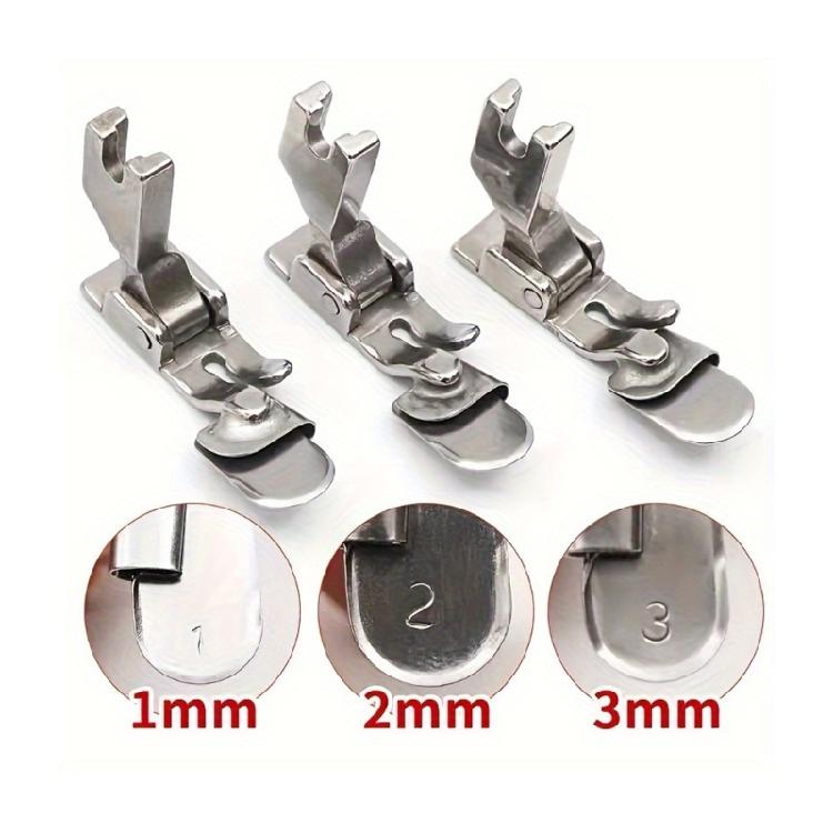 Set of 3 Hemming Guide Presser Feet No Iron Margin Finishing Attachment Strong Metal Sewing Machine Part