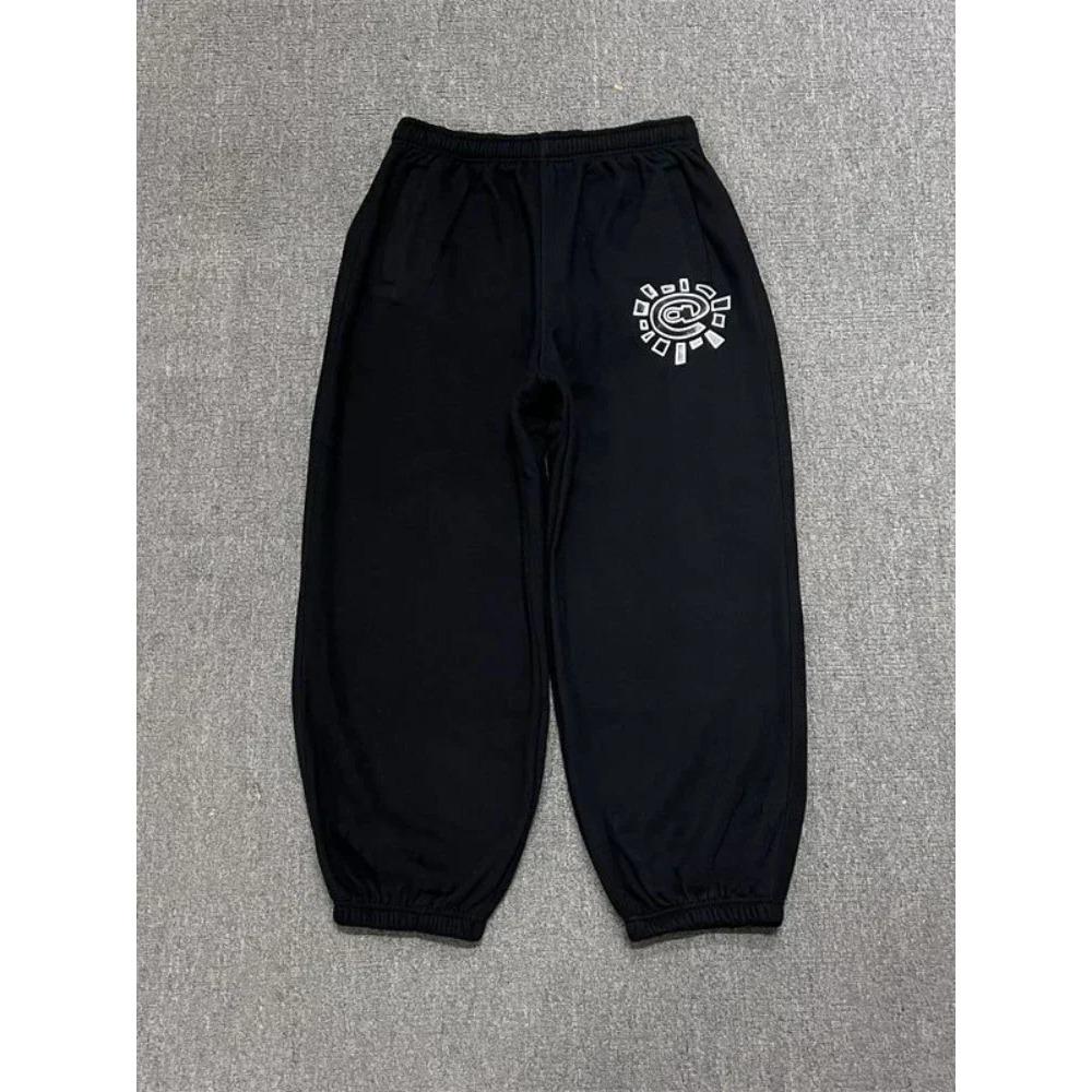 Pantaloni da tuta in pile con grafica RogueWave Vintage Casual Classici Grigio Nero Gamba larga