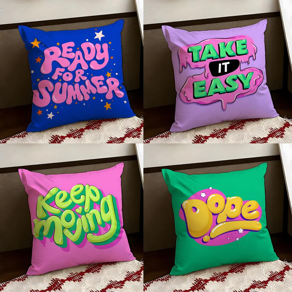 Powerful Motivational Quote Cushion Cover Reversible Soft Durable Pillow Cover Home Car MultiScene Use for Daily Comfort