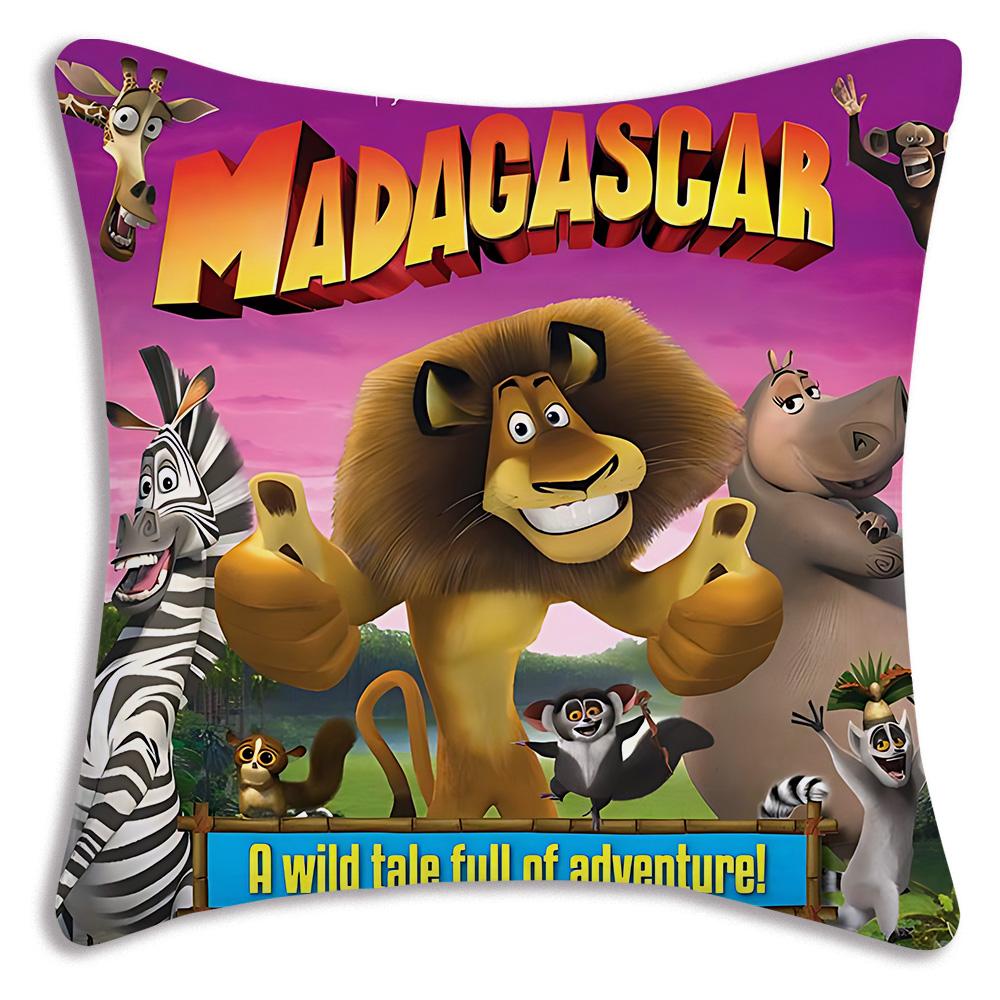 Мультяшные Наволочки Для M-Мадагаскара Мультяшные Декоративные Для Дивана Домашние Двусторонние Печать Короткий Плюш Милая Подушка 30cmx30cm
