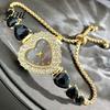 Classic Wristwatch for Ladies Women's Heart Shaped Bracelet Watch Rhinestone
