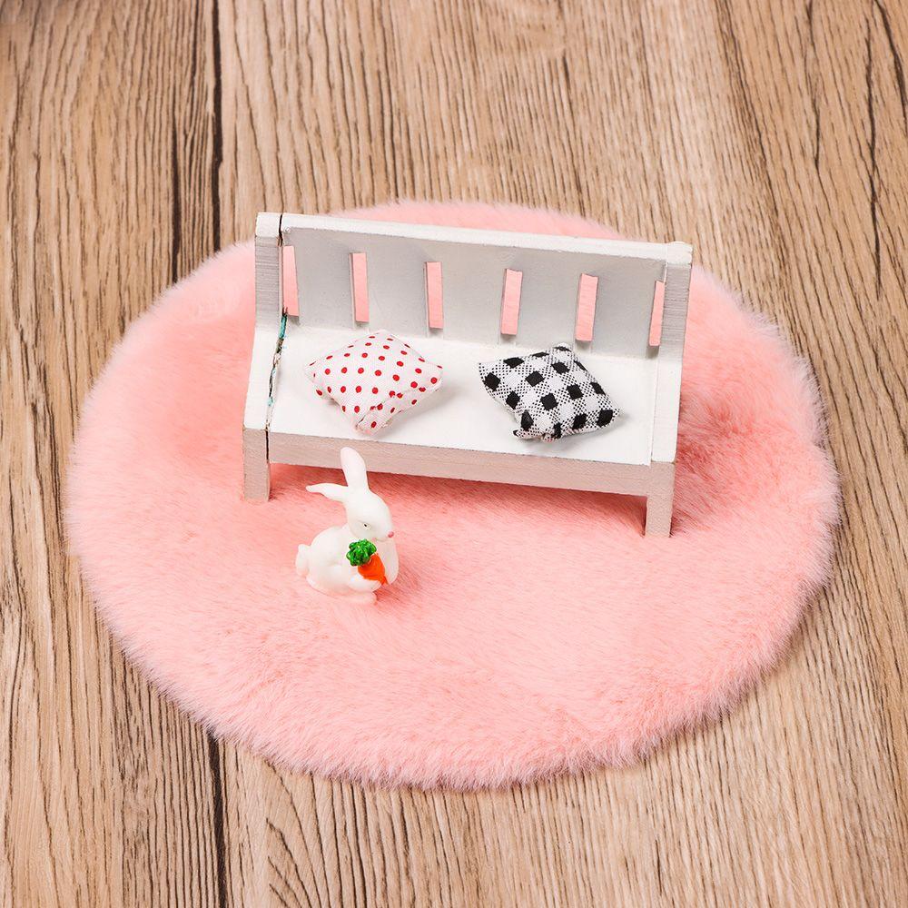 Nordic Style Photo Props Mini Floor Mat Miniature Hairy Rug Dollhouse Plush Carpet Doll Accessories