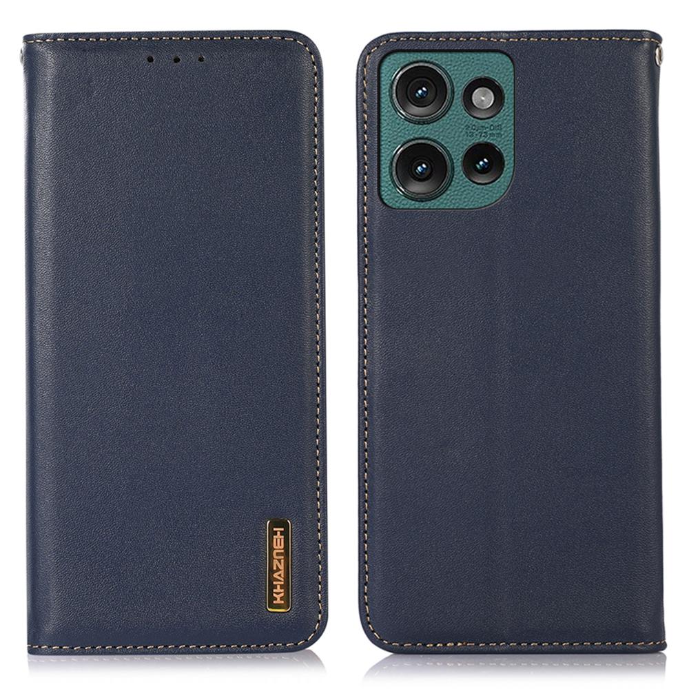 

KHAZNEH For Motorola Edge 50 5G Case Genuine Cow Leather Wallet Phone Cover Nappa Texture D