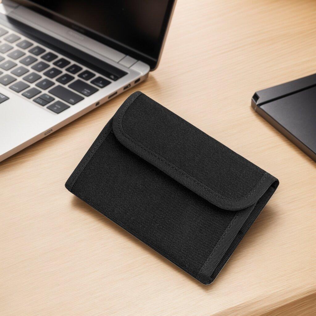 Three Fold Wallet Multiple Card Slots Nylon Outdoor Sport ID Photo Holder Bag Storage Hanging Pouch