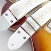 Rococo Embroidered White Cowhide Bass & Guitar Shoulder Strap