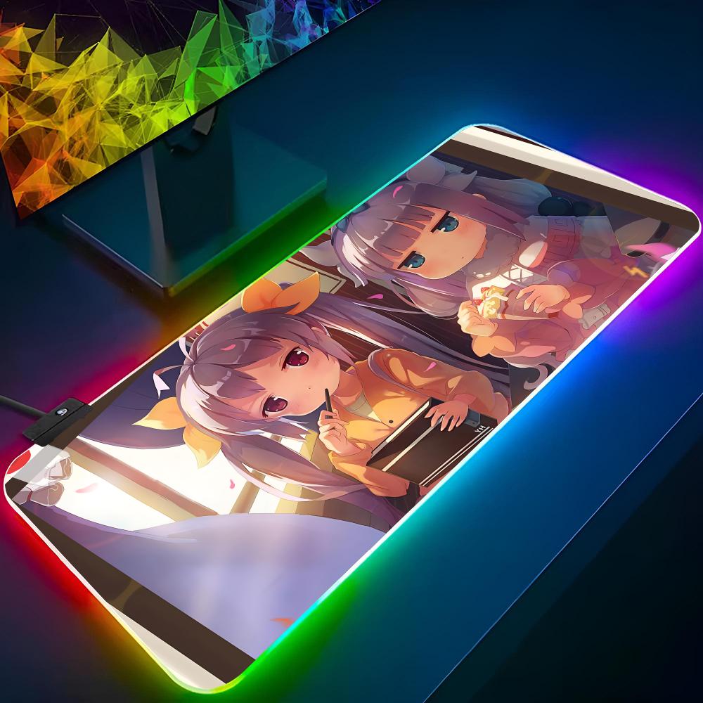 Renge Miyauchi Mouse Pad Gaming Rgb Mousepad Backlit Keyboard Gamer Girl Xxl Music Laptop Mat Table Pads Deskpad