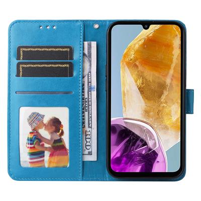 Dla Samsunga Galaxy M15 5G/F15 5G Skórzane etui na telefon PU z nadrukowanym słonecznikiem, uchwyt na karty, podstawka, pokrowiec na telefon