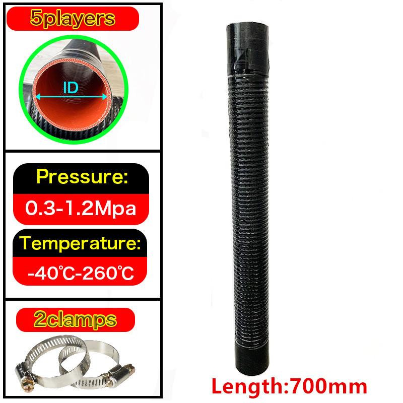 Length 700mm Silicone Flexible Hose and 2 Clamps ID30-100mm Air Intake Pipe Cold Water Pipe Tube High Pressure Temperature