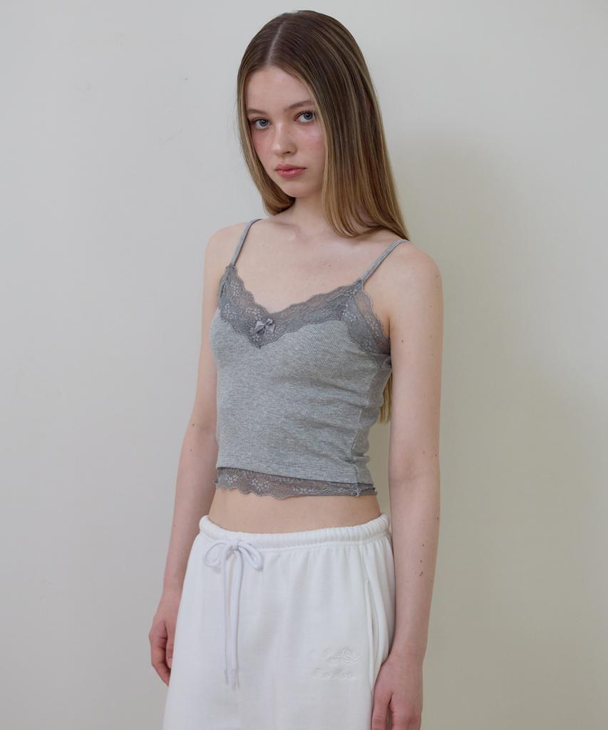 ROSEFRANTZ Lace Trim Sleeveless [Gray]