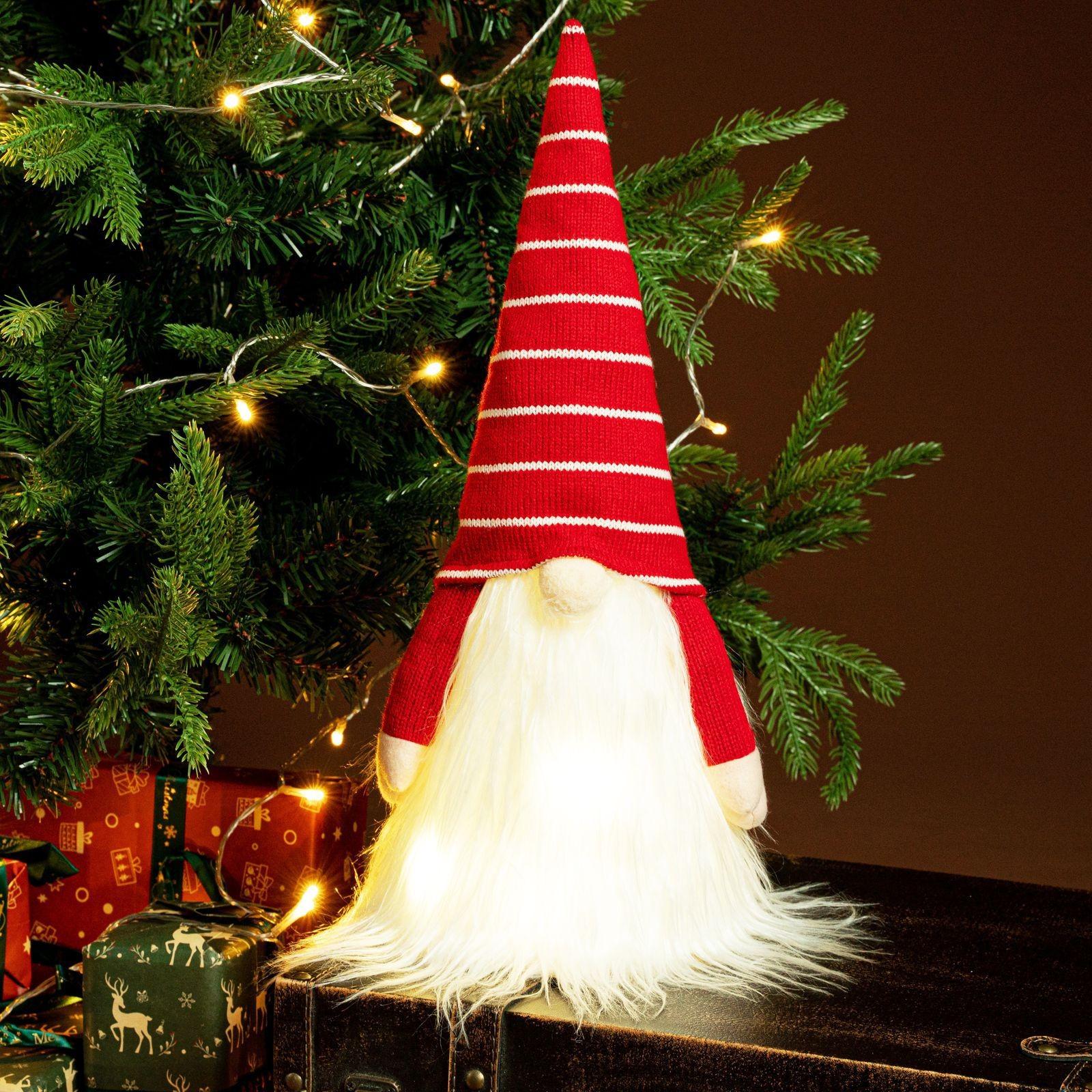 

Christmas Luminous Faceless Old Man Doll Window Doll Knitted Hat With Light Goblin Christmas Ornaments One Size