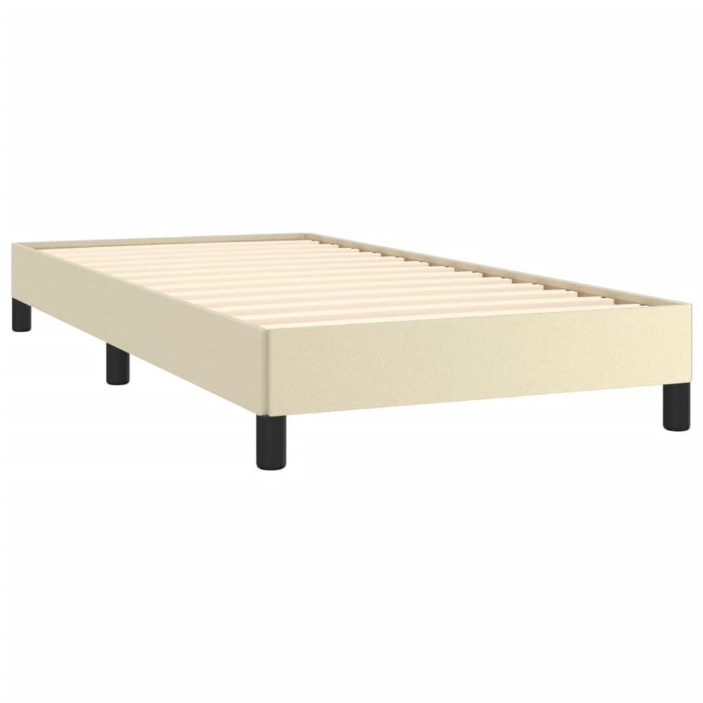 Bed Frame Cream 90x190 cm Faux Leather