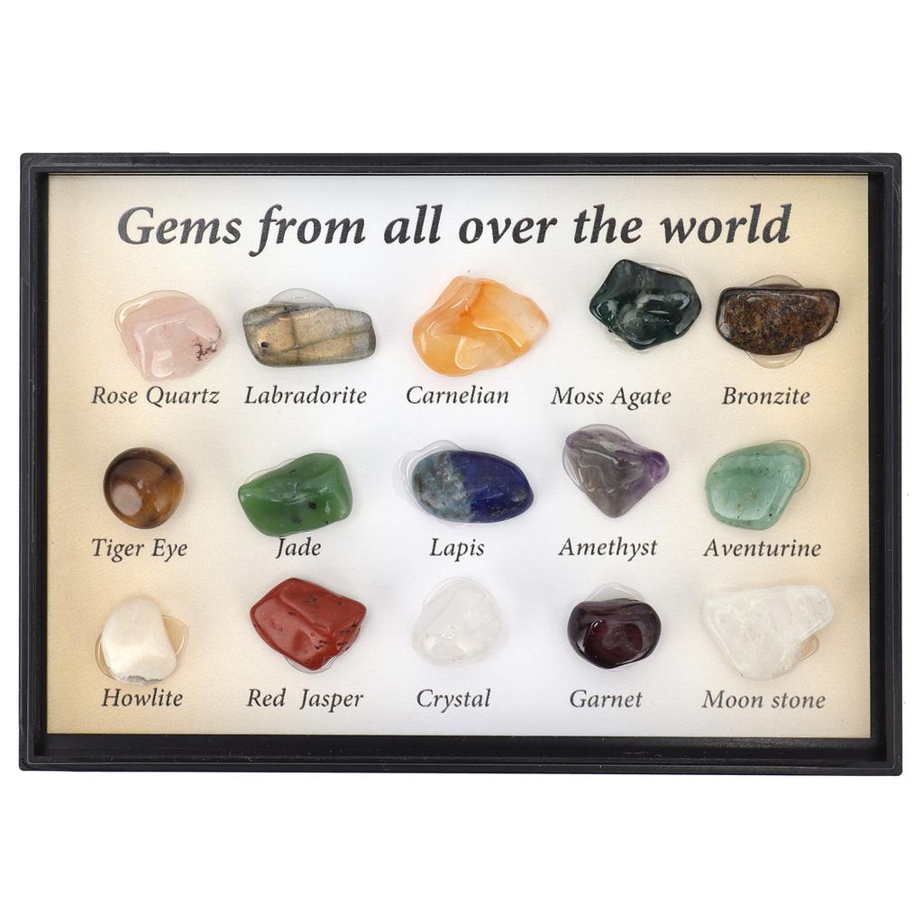 15 Kinds Crystal Gemstones Ornament Colorful Feng Shui Meditation Decoration for Collectors