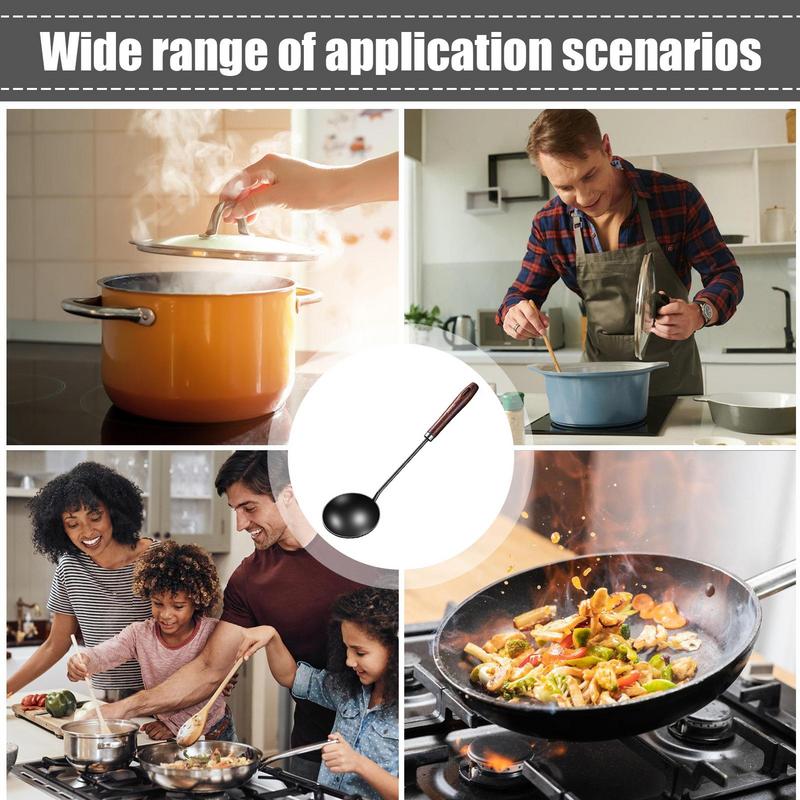 Cooking Ladle Non-stick Metal Ladle Multifunctional Cooking Utensils Reusable Kitchen Serving Tool For Home Restaurants