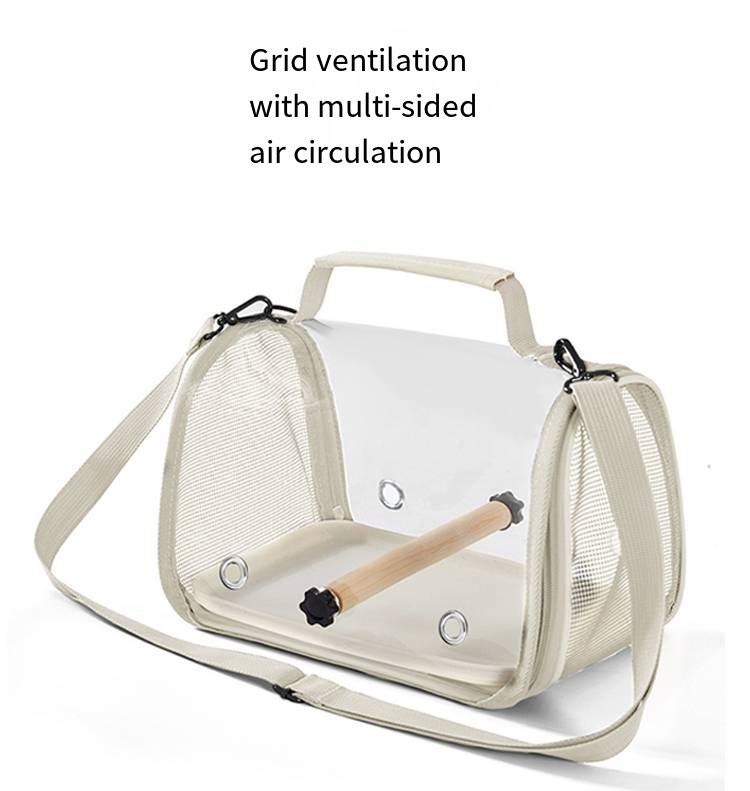 Parrot portable bird bag - foldable transparent side-crossing bird bag for pet use - tiger skin xuanfeng small pet carrying bag - bird cage