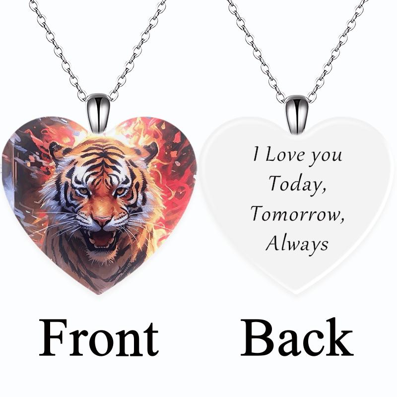 

Ожерелье-подвеска в форме тигра в форме сердца для модных мужских и женских ожерелий