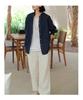 2025 Early Autumn Pure Linen High-Density Stand-Up Collar Long-Sleeve Casual Shirt